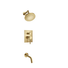 Isenberg  100.3200SB Two Output Shower Set With Shower Head And Tub Spout - Satin Brass