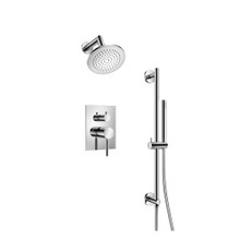 Isenberg  100.3400CP Two Output Shower Set With Shower Head, Hand Held And Slide Bar - Polished Chrome