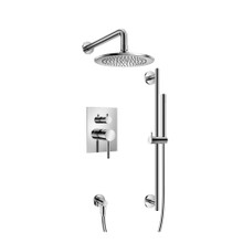 Isenberg  100.3350CP Two Output Shower Set With Shower Head, Hand Held And Slide Bar - Polished Chrome