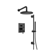 Isenberg  100.3450MB Two Output Shower Set With Shower Head, Hand Held And Slide Bar - Matte Black