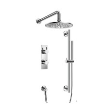 Isenberg  100.7300CP Two Output Shower Set With Shower Head, Hand Held And Slide Bar - Polished Chrome