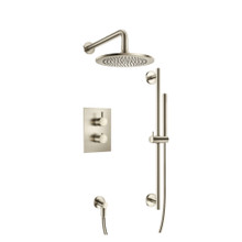 Isenberg  100.7100BN Two Output Shower Set With Shower Head, Hand Held And Slide Bar - Brushed Nickel