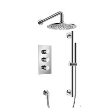 Isenberg  100.7200CP Two Output Shower Set With Shower Head, Hand Held And Slide Bar - Polished Chrome
