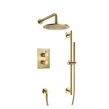 Isenberg  100.7100SB Two Output Shower Set With Shower Head, Hand Held And Slide Bar - Satin Brass