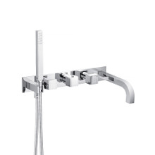Isenberg  150.2691CP Wall Mount Tub Filler With Hand Shower - Polished Chrome