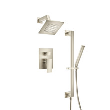 Isenberg  160.3400BN Two Output Shower Set With Shower Head, Hand Held And Slide Bar - Brushed Nickel