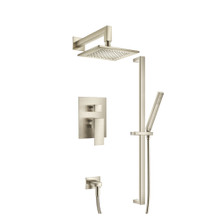 Isenberg  160.3350BN Two Output Shower Set With Shower Head, Hand Held And Slide Bar - Brushed Nickel
