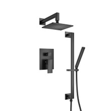 Isenberg  160.3450MB Two Output Shower Set With Shower Head, Hand Held And Slide Bar - Matte Black