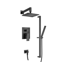 Isenberg  160.3350MB Two Output Shower Set With Shower Head, Hand Held And Slide Bar - Matte Black