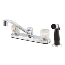 Danze  G0042211W Maxwell SE Two Handle Kitchen Faucet w/ Acrylic Handles Spray & 8" D-Tube Spout 1.75gpm - Chrome