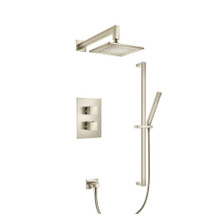 Isenberg  160.7100BN Two Output Shower Set With Shower Head, Hand Held And Slide Bar - Brushed Nickel