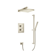 Isenberg  196.7100BN Two Output Shower Set With Shower Head, Hand Held And Slide Bar - Brushed Nickel