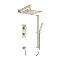 Isenberg  160.7300BN Two Output Shower Set With Shower Head, Hand Held And Slide Bar - Brushed Nickel