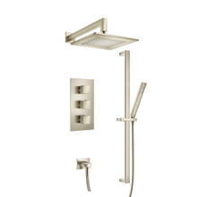 Isenberg  160.7200BN Two Output Shower Set With Shower Head, Hand Held And Slide Bar - Brushed Nickel