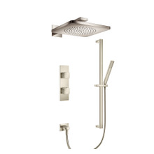Isenberg  196.7300BN Two Output Shower Set With Shower Head, Hand Held And Slide Bar - Brushed Nickel
