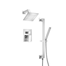 Isenberg  196.3400CP Two Output Shower Set With Shower Head, Hand Held And Slide Bar - Chrome