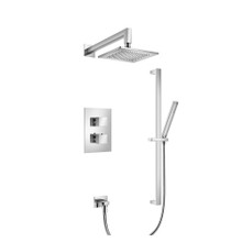 Isenberg  160.7100CP Two Output Shower Set With Shower Head, Hand Held And Slide Bar - Chrome