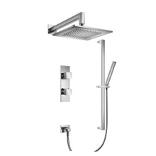 Isenberg  160.7300CP Two Output Shower Set With Shower Head, Hand Held And Slide Bar - Chrome