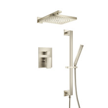 Isenberg  196.3450SB Two Output Shower Set With Shower Head, Hand Held And Slide Bar - Satin Brass
