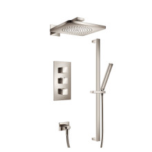 Isenberg  196.7200SB Two Output Shower Set With Shower Head, Hand Held And Slide Bar - Satin Brass