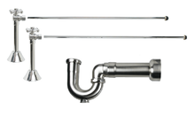 Mountain Plumbing  MT629MASS-NL/SB Cross Handle New England/Massachusetts Supply Kit With P-Trap - Angle Sweat - Satin Brass