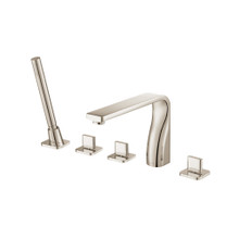 Isenberg  260.2420PN Five Hole Deck Mounted Roman Tub Faucet With Hand Shower - Polished Nickel