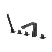Isenberg  260.2420MB Five Hole Deck Mounted Roman Tub Faucet With Hand Shower - Matte Black