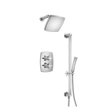 Isenberg  240.7100CP Two Output Shower Set With Shower Head, Handshower And Slide Bar - Chrome