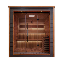 Golden Designs  GDI-8206-01 Bergen 6 Person Outdoor-Indoor Traditional Steam Sauna - Canadian Red Cedar Interior
