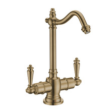 Whitehaus  WHFH-HC1006-AB Point of Use Instant Hot/Cold Water Drinking Faucet with Traditional Swivel Spout - Antique Brass
