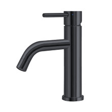 Whitehaus  WHS8601-SB-MBLK Waterhaus Solid Stainless Steel, Single lever Elevated Lavatory Faucet - Matte Black