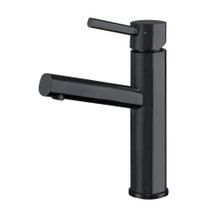 Whitehaus  WHS1206-SB-MBLK Waterhaus Lead-Free, Solid Stainless Steel Single lever Elevated Lavatory Faucet - Matte Black