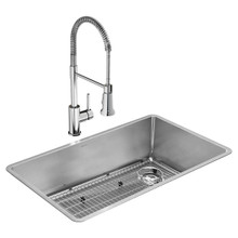 ELKAY  ECTRU30179RTFC Crosstown 18 Gauge Stainless Steel 31-1/2" x 18-1/2" x 9", Single Bowl Undermount Sink Kit with Faucet