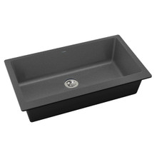 ZURN-ELKAY  ELXRUP3620CH0 Quartz Luxe 35-7/8" x 19" x 9" Single Bowl Undermount Kitchen Sink with Perfect Drain, Charcoal