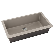 ELKAY  ELXRUP3620SM0 Quartz Luxe 35-7/8" x 19" x 9" Single Bowl Undermount Kitchen Sink with Perfect Drain, Silvermist