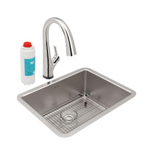 ZURN-ELKAY  ELUH2115TFLC Lustertone Iconix 18 Gauge Stainless Steel 23-1/2" x 18-1/4" x 9" Single Bowl Undermount Sink Kit with Filtered Faucet