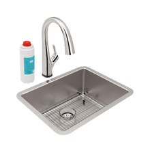 ZURN-ELKAY  ELUHH2115TPDFLC Lustertone Iconix 16 Gauge Stainless Steel 23-1/2" x 18-1/4" x 9" Single Bowl Undermount Sink Kit with Filtered Faucet with Perfect Drain