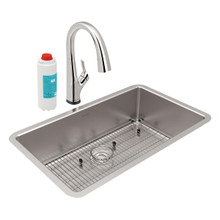 ZURN-ELKAY  ELUH3017TFLC Lustertone Iconix 18 Gauge Stainless Steel 32-1/2 x 19-1/2" x 9" Single Bowl Undermount Sink Kit with Filtered Faucet