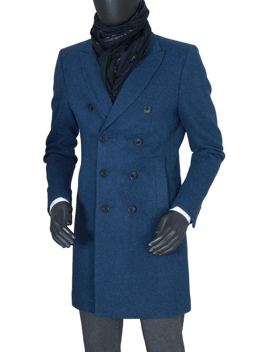 blue wool overcoat