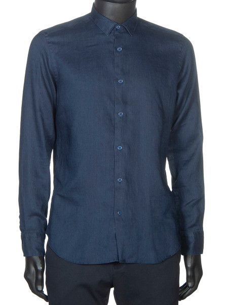 Washed Linen Shirt Navy