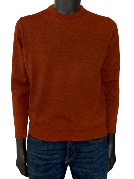 Burnt Orange Merino Crew Neck Sweater