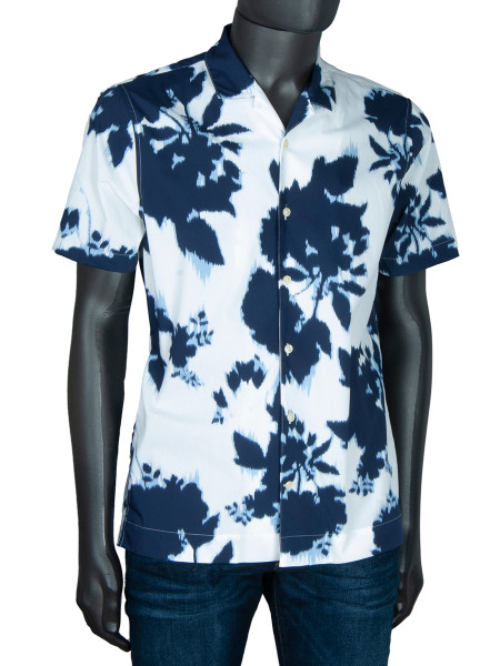 Blue Flower Patterned Shirt 