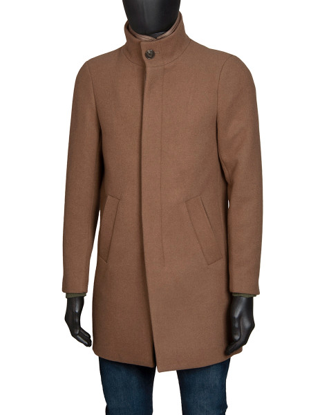 Tailored Wool Blend Harvey Overcoat - Camel