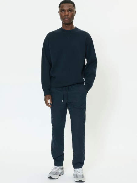 Matinique Barton Linen Trousers - Dark Navy