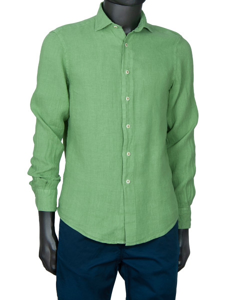 Washed Linen Shirt - Green