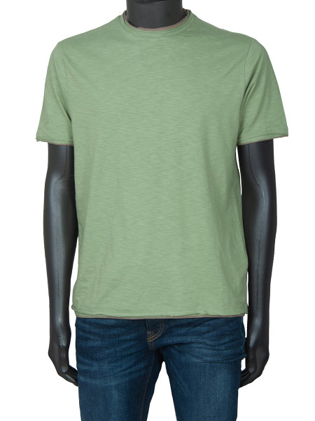 Raw Edge T-shirt - Olive Green