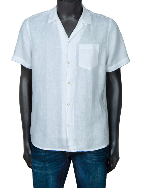 Pure Linen Short Sleeve Shirt - White