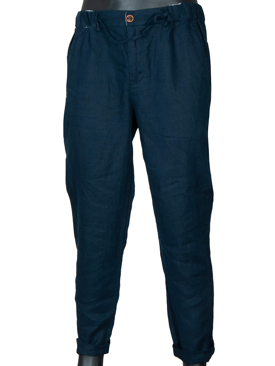 Linen Pants Navy Oscar Milo