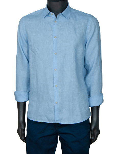 Pure Linen Shirt - Sky Blue