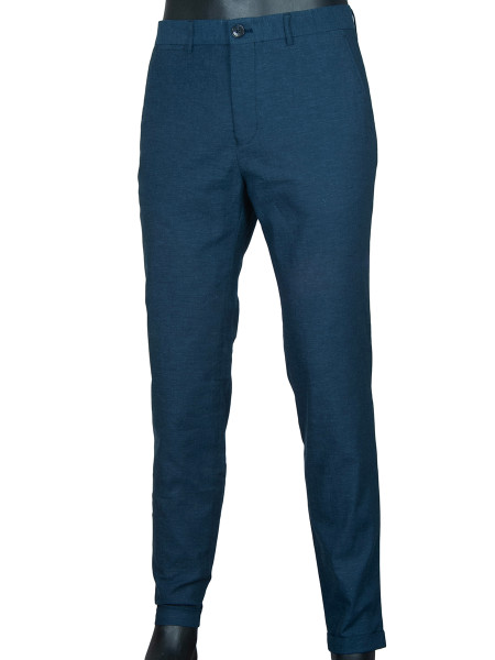 Cotton Linen Trousers - Navy